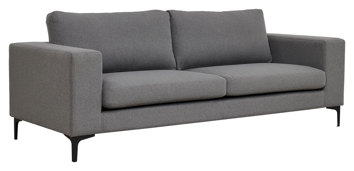 Bolero 3-pers. Sofa, Grå Stof m. sorte ben - Unoliving.com