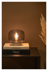 Bollonelie Bordlampe, Beige/Sort smokey glas - Unoliving.com