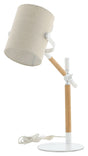 Dennis Bordlampe, Hvid/Beige Linen - Unoliving.com