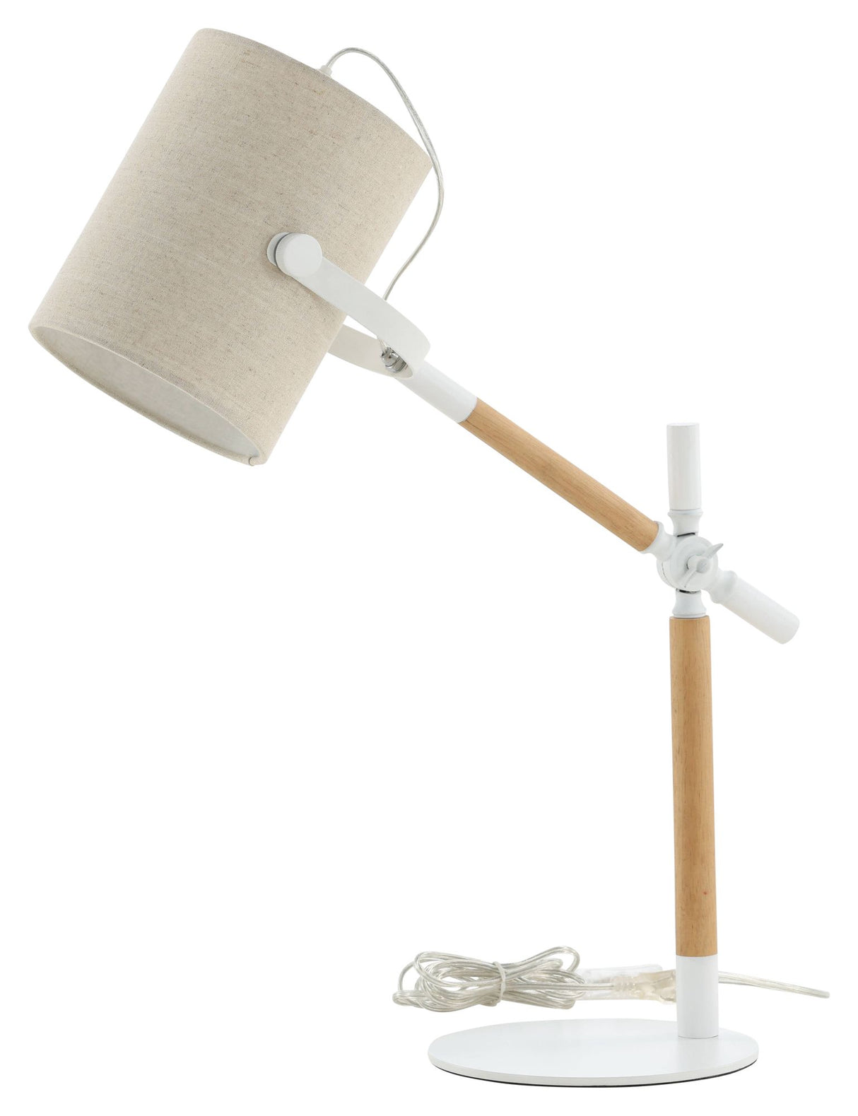 Dennis Bordlampe, Hvid/Beige Linen - Unoliving.com