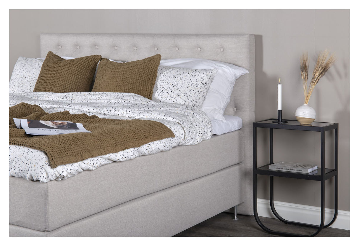 Furuvik sengegavl, Beige stof, B:160 - Unoliving.com