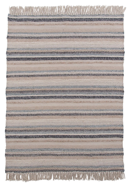 Gudha uldmix tæppe, 200x300, Beige/blue - Unoliving.com