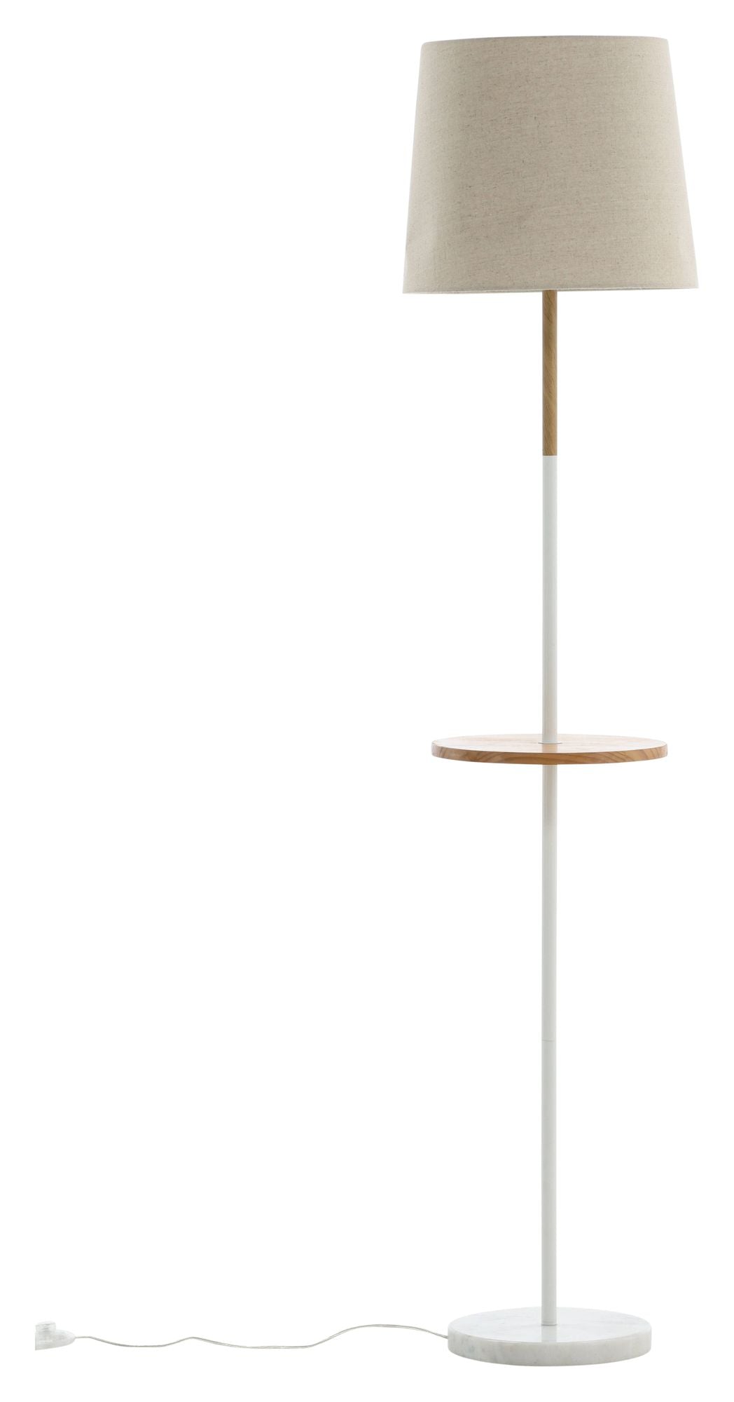 Hattman Gulvlampe, Hvid/marmor/Linen - Unoliving.com