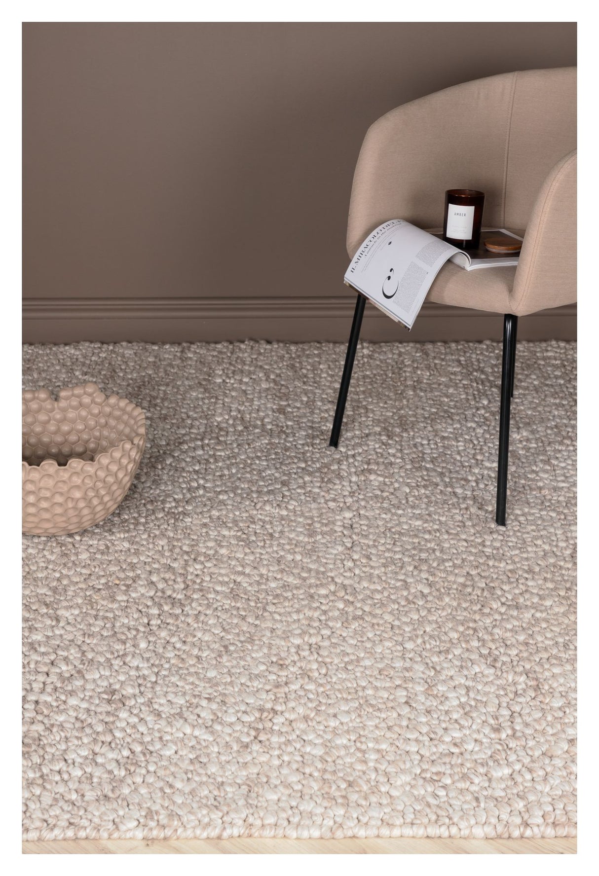 Jajru uldmix tæppe, 250x350, Beige - Unoliving.com