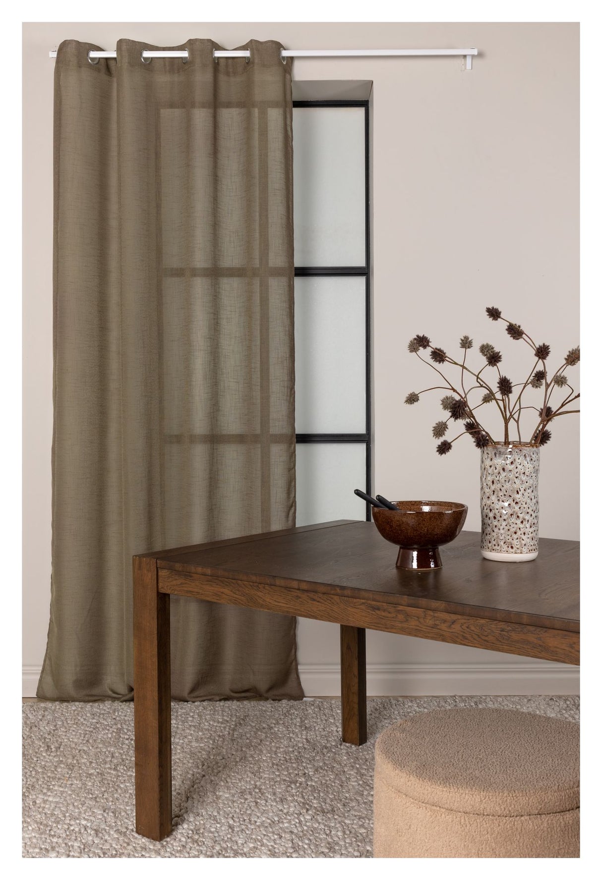 Kaya Gardin Polyester 140x290 - Brun - Unoliving.com