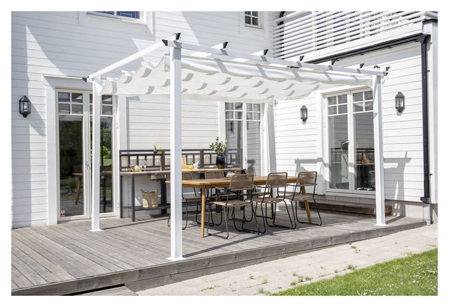 Lazio, Pergola stof, Hvid Alu/Hvid - Unoliving.com