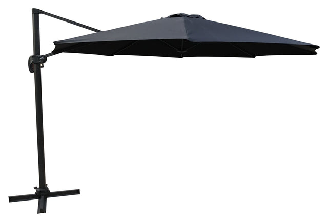 Leeds, Parasol 3,5m, Sort Alu/Sort Stof - Unoliving.com