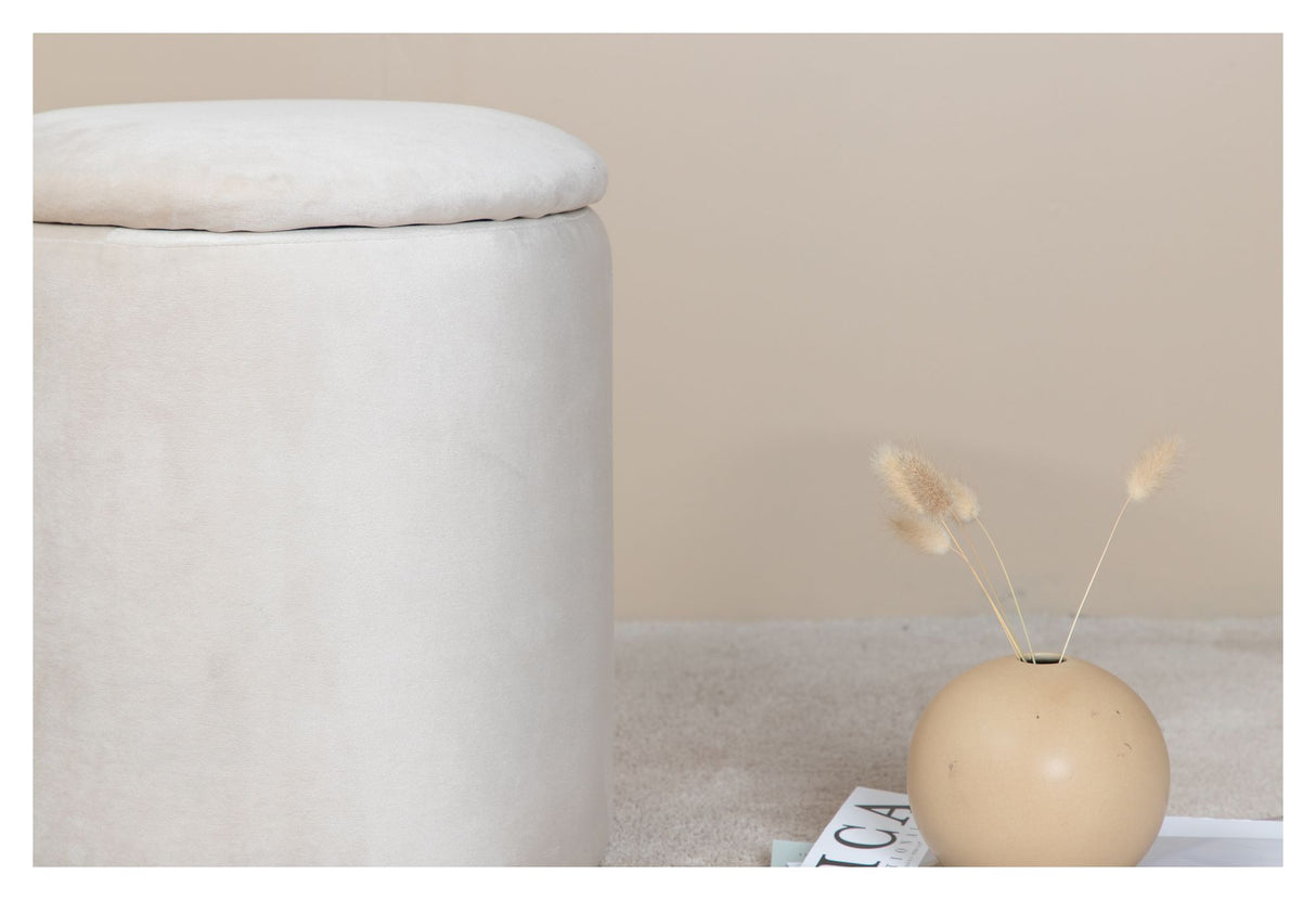 Limpen Puf, Beige Velour - Unoliving.com