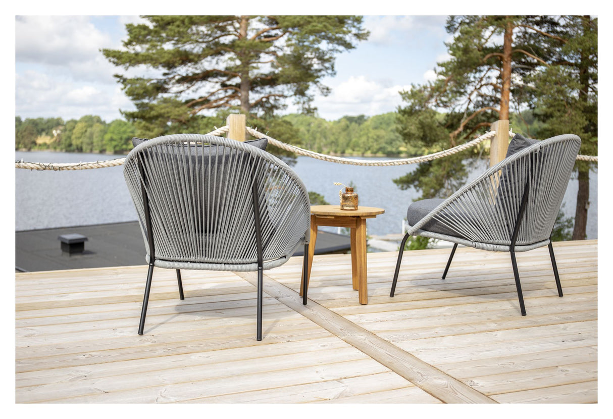 Lindos, Loungestol, Grå/Sort - Unoliving.com