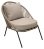 Lindos Loungestol, Sort Alu/Latte Reb/Beige Hynde - Unoliving.com