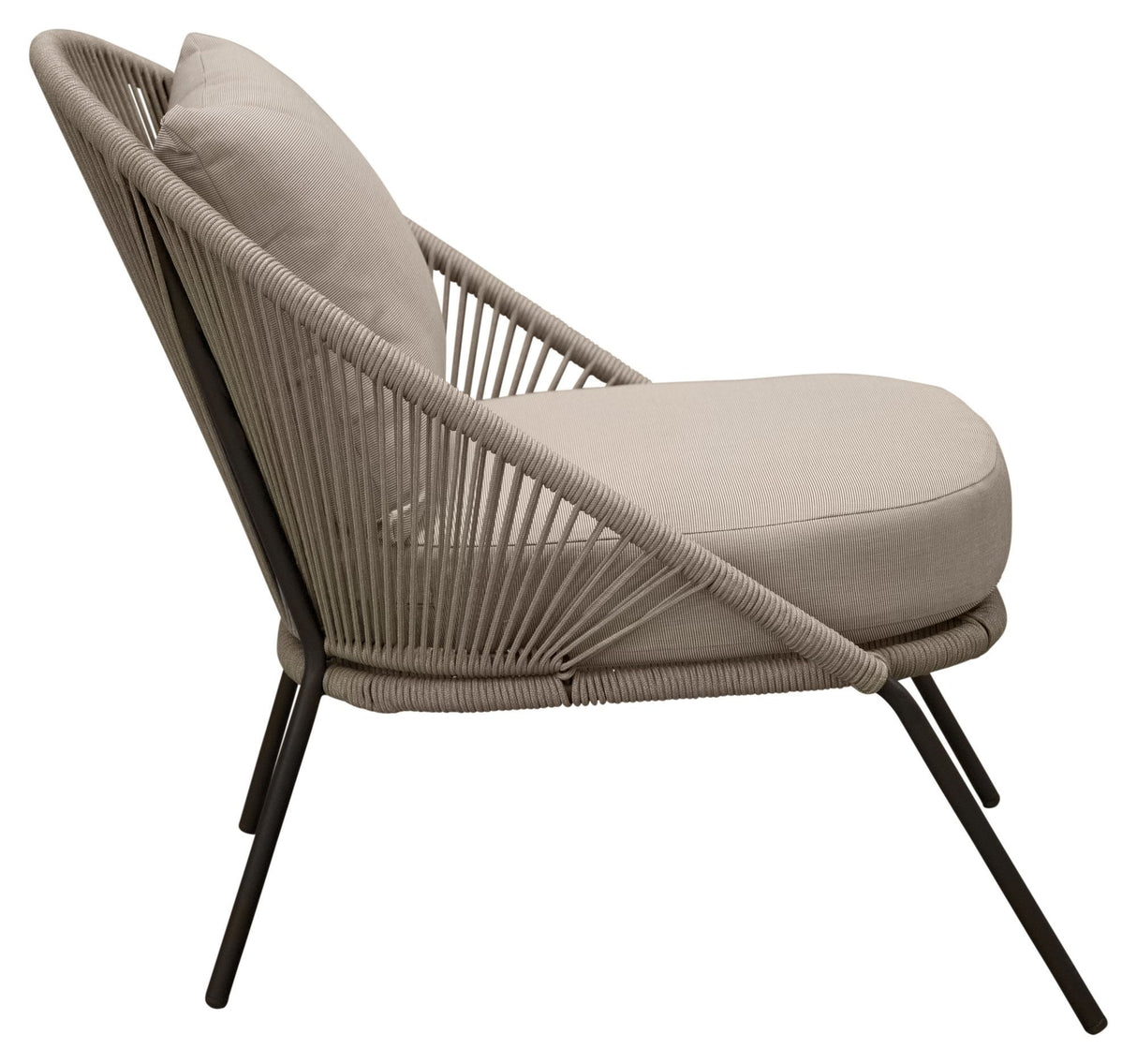 Lindos Loungestol, Sort Alu/Latte Reb/Beige Hynde - Unoliving.com