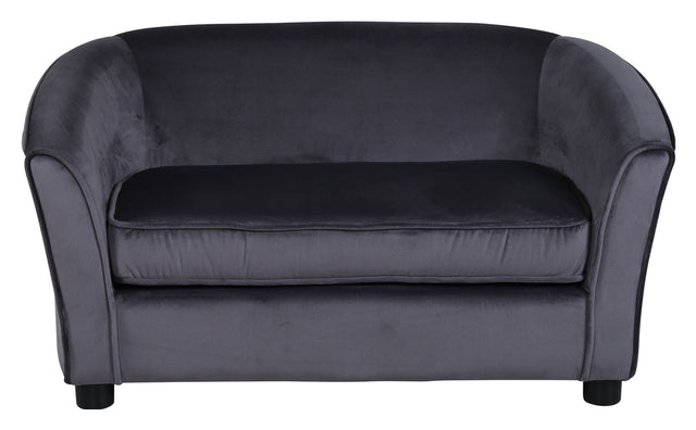 Måna Sofa til børn, Velour, Grå - Unoliving.com