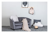 Måna Sofa til børn, Velour, Grå - Unoliving.com