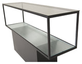 Maglehem Sidebord m. glashylde - Sorte Metalben, 130x35 - Unoliving.com