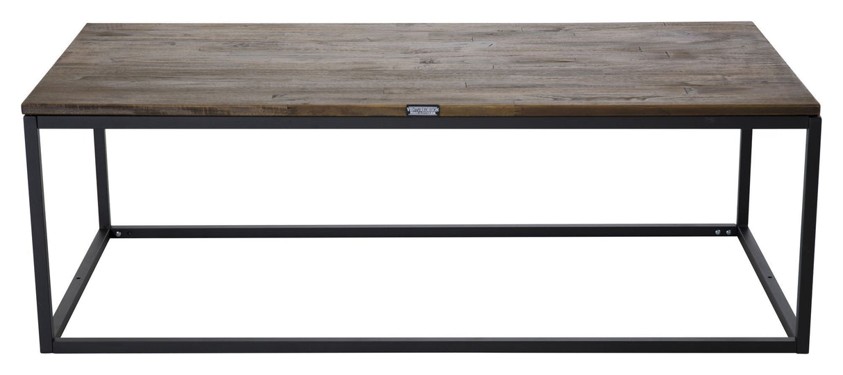 Malang Sofabord - Limmet Teak/Sorte Metalben, 120x60 - Unoliving.com