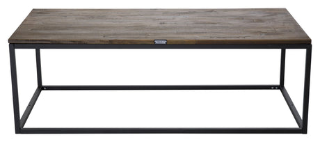 Malang Sofabord - Limmet Teak/Sorte Metalben, 120x60 - Unoliving.com