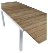 Mexico, Havebord 180/240, Hvid alu/teak - Unoliving.com