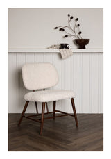 Midland Loungestol, Teddy, Hvid bouclé - Unoliving.com