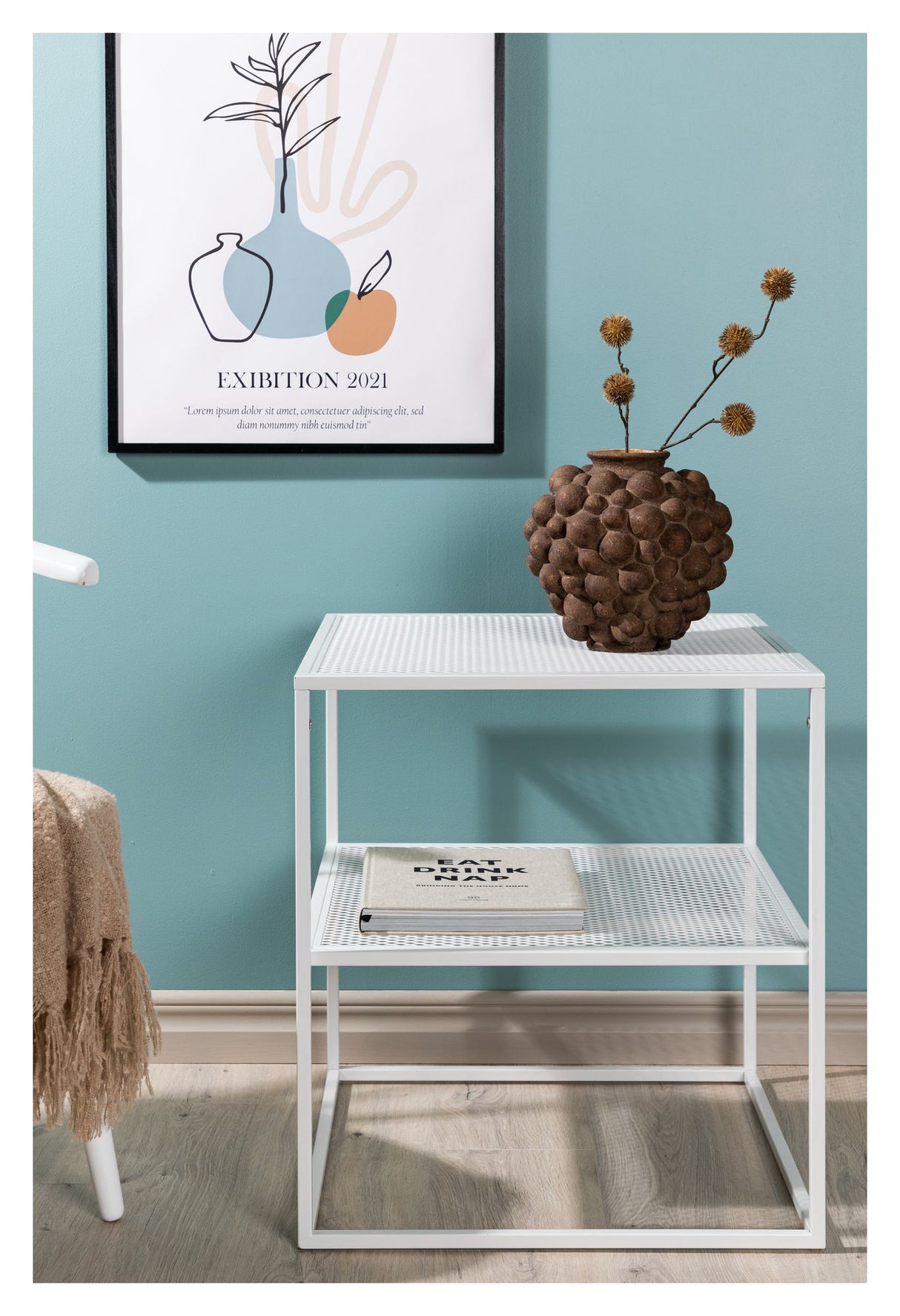 Netz Sidebord 55x55 - Hvid - Unoliving.com