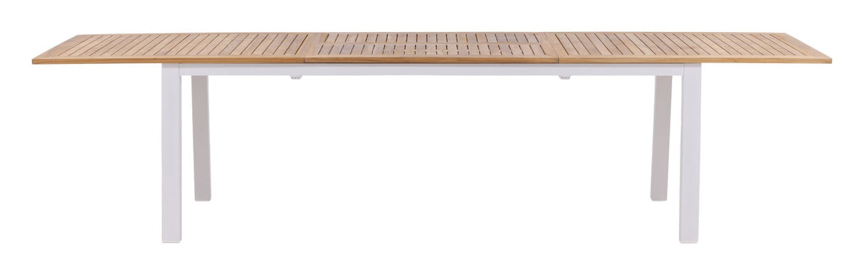 Panama, Havebord 224/324, Hvid Alu/teak - Unoliving.com