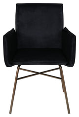 Pippi Spisebordsstol, Sort Velour/Kobber - Unoliving.com