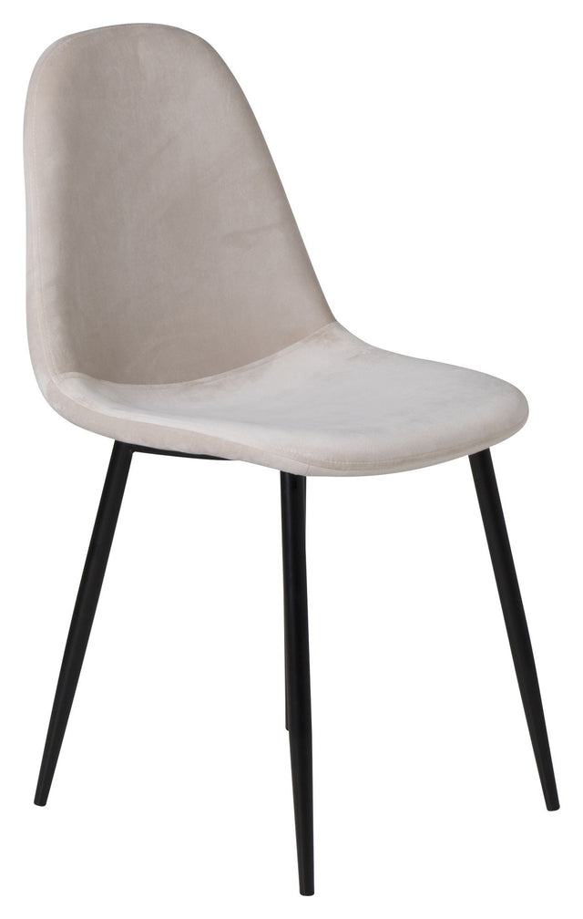 Polar Spisebordsstol, Beige Velour, Sorte metalben - Unoliving.com