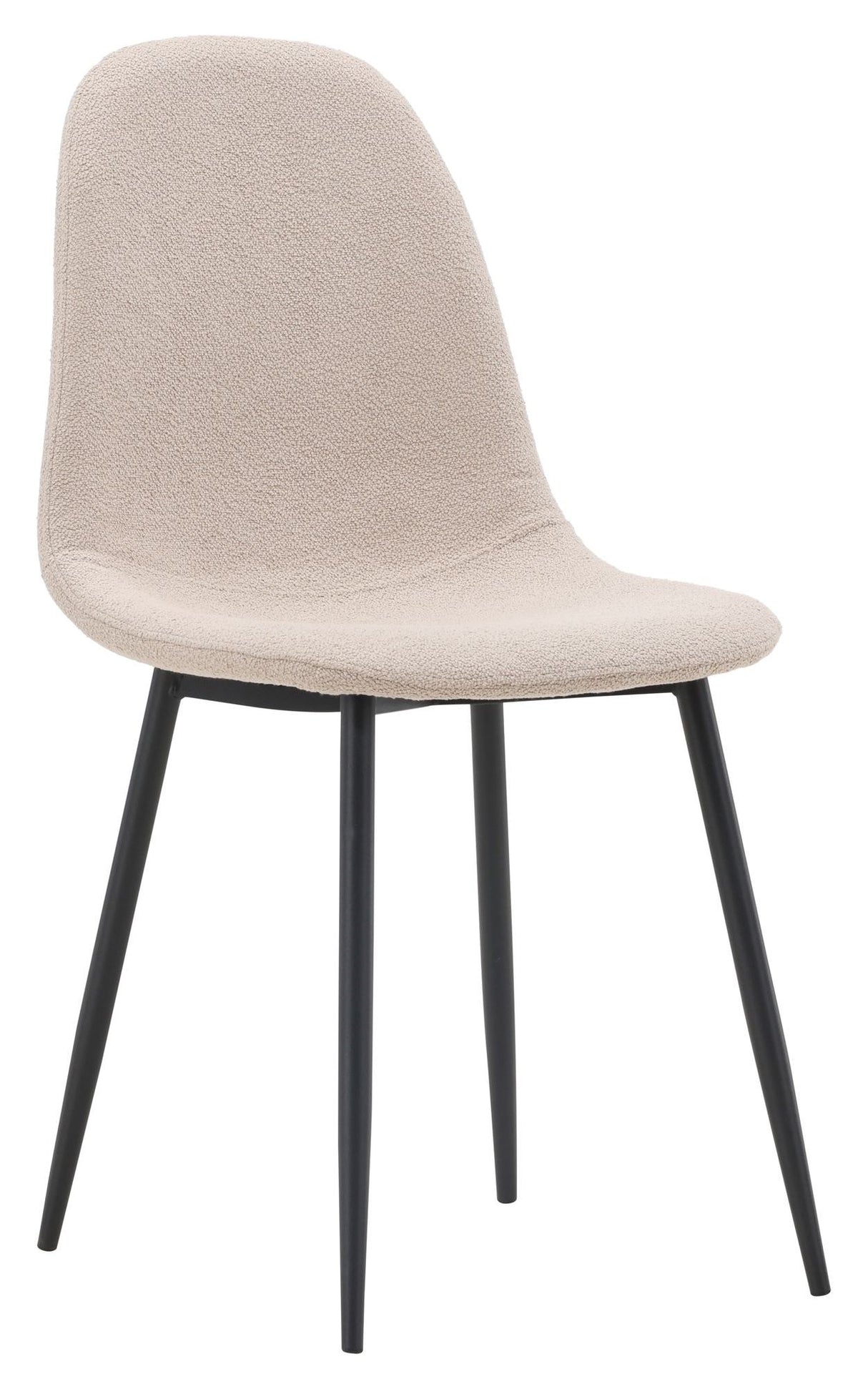 Polar Spisebordsstol, Sort, Beige Bouclé - Unoliving.com