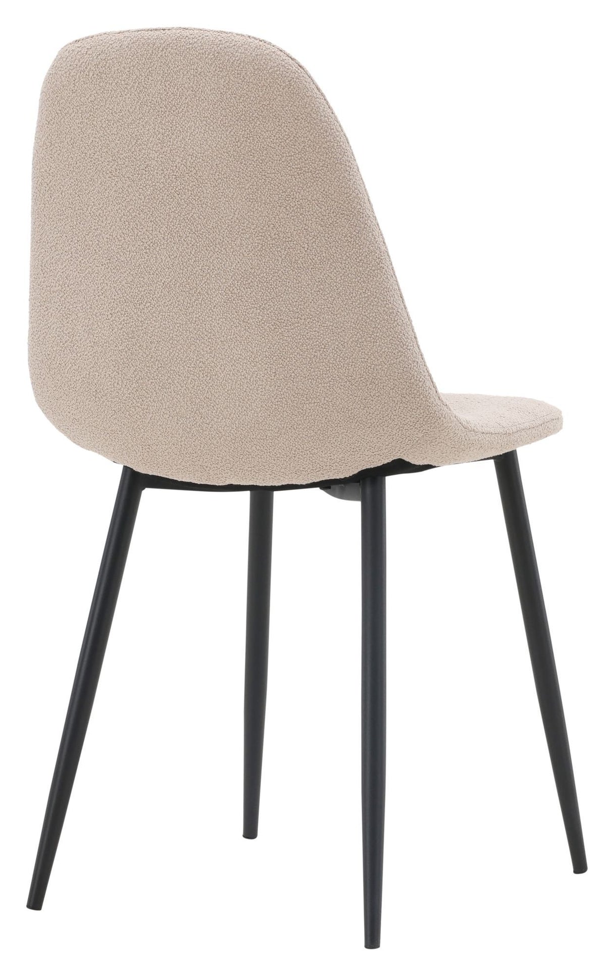 Polar Spisebordsstol, Sort, Beige Bouclé - Unoliving.com