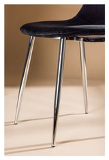 Polar Spisebordsstol, Sort velour, Chrome - Unoliving.com