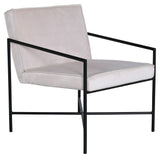 Rakel Loungestol, Beige Velour - Unoliving.com