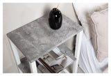 Rise Sengebord - Beton-look/Hvide Metalben - Unoliving.com