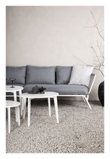 Roxo Hjørnesofa m. borde, Hvid Alu/Grå - Unoliving.com