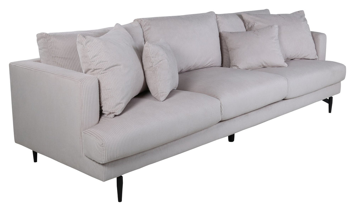 Sofia 3-pers. Sofa, Beige Fløjl - Unoliving.com