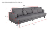 Sofia 3-pers. Sofa, Grå Stof - Unoliving.com