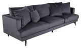 Sofia 3-pers. Sofa, Mørkegrå Velour - Unoliving.com