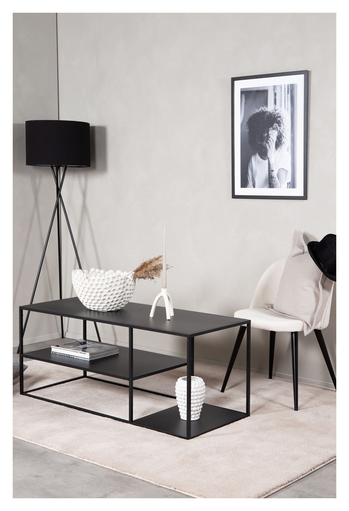 Staal, Sofabord, Sort metal - Unoliving.com