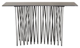 Sten Sidebord - Sort Sten/Metal, 130x37 - Unoliving.com