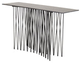 Sten Sidebord - Sort Sten/Metal, 130x37 - Unoliving.com