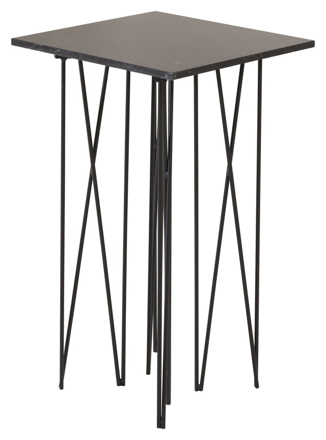 Sten Sidebord - Sort Stentop, 40x40 - Unoliving.com