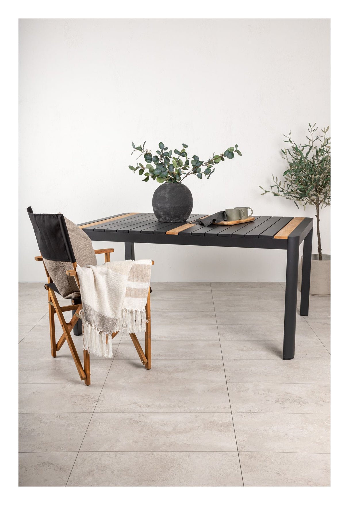 Togo Havebord - Sort/Teak - Unoliving.com