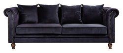 Velvet 3-pers. Sofa, Sort Velour - Unoliving.com