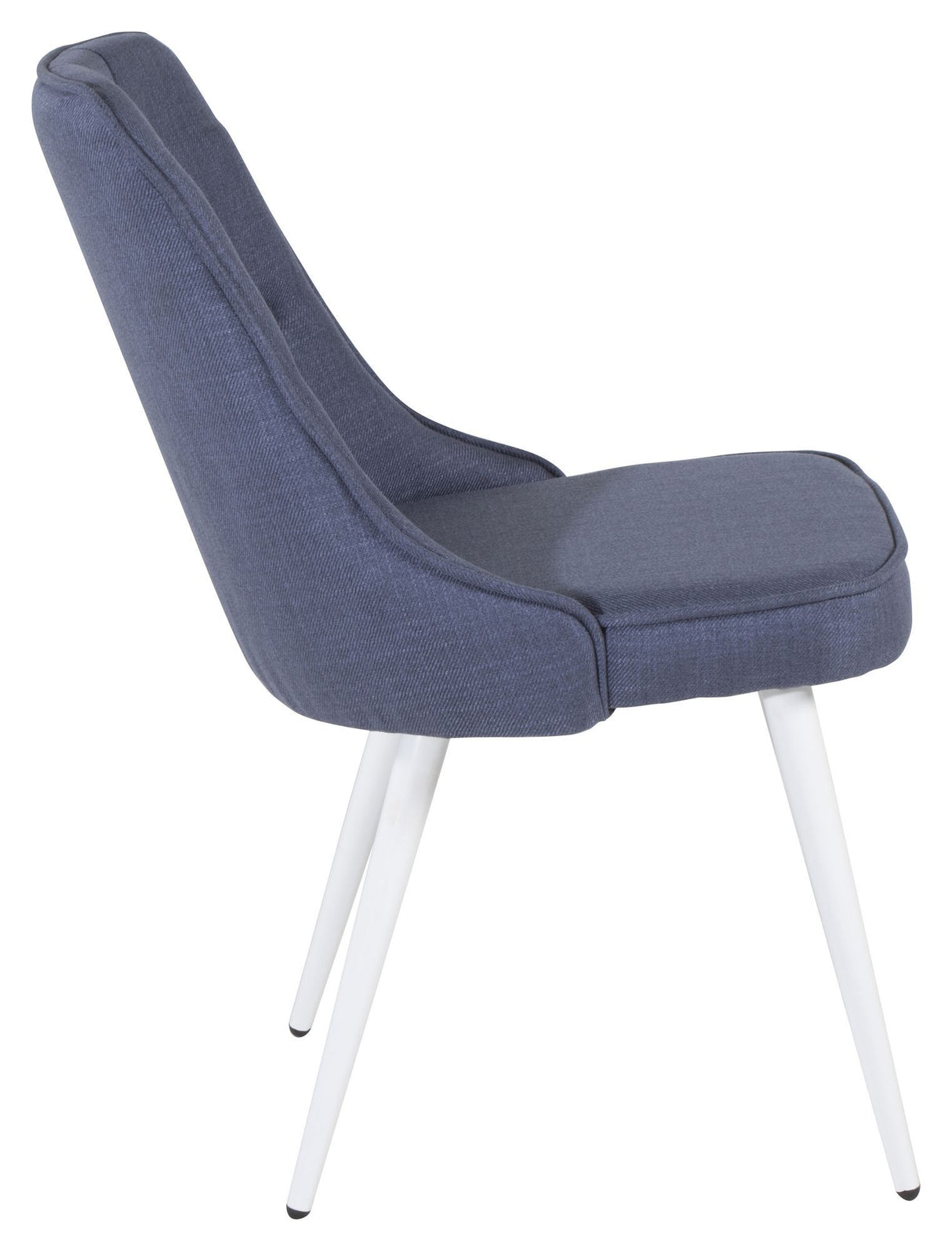 Velvet Delux Spisebordsstol, Blå, Hvide metalben - Unoliving.com