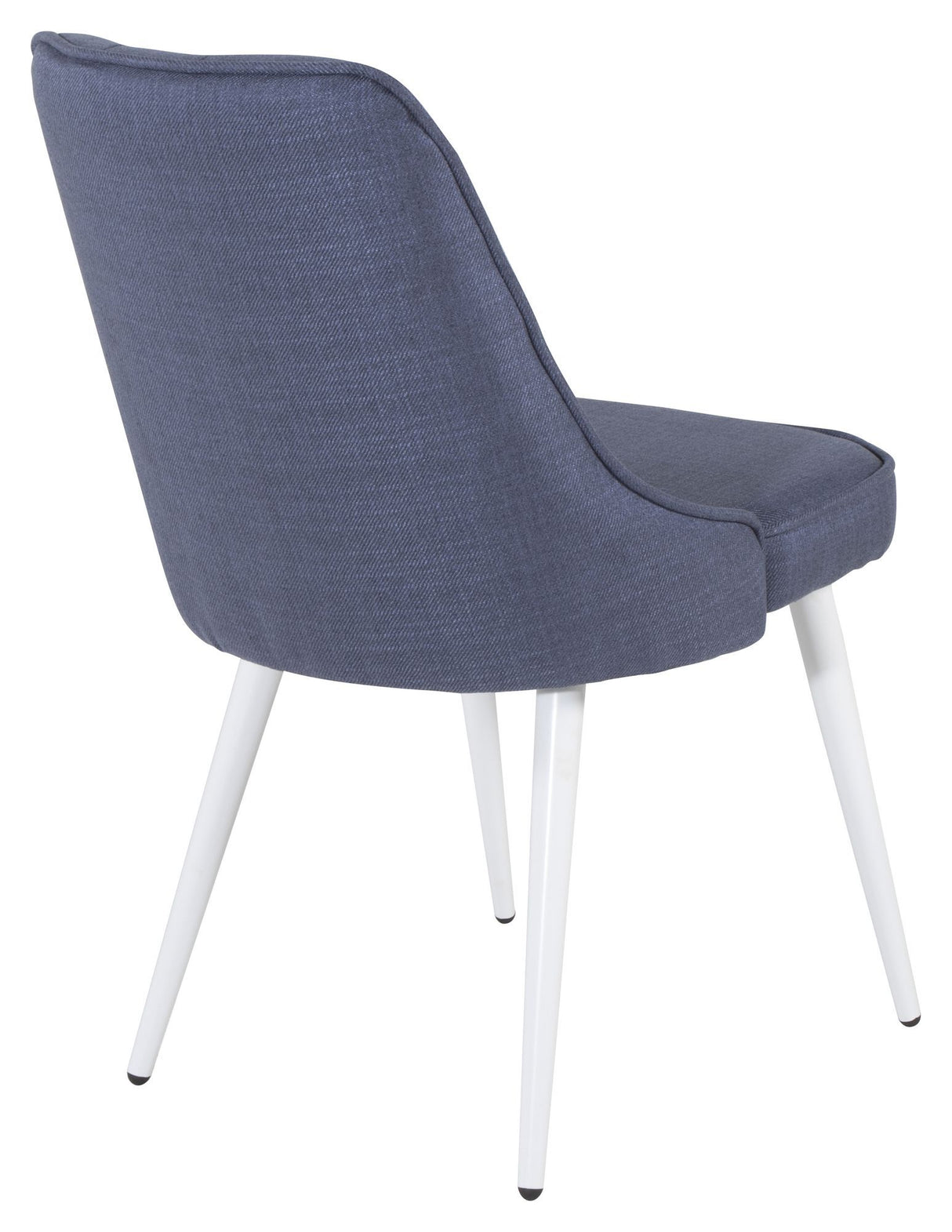 Velvet Delux Spisebordsstol, Blå, Hvide metalben - Unoliving.com