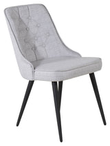 Velvet Delux Spisebordsstol, Grå, Sorte metalben - Unoliving.com