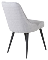 Velvet Delux Spisebordsstol, Grå, Sorte metalben - Unoliving.com