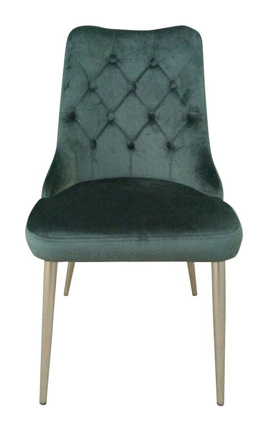 Velvet Deluxe Spisebordsstol, Grøn Velour - Unoliving.com