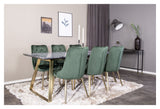 Velvet Deluxe Spisebordsstol, Grøn Velour - Unoliving.com