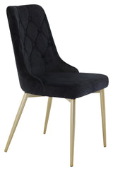 Velvet Deluxe Spisebordsstol, Sort Velour - Unoliving.com