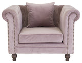 Velvet Lænestol, Dusty Pink Velour - Unoliving.com