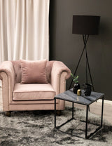 Velvet Lænestol, Dusty Pink Velour - Unoliving.com